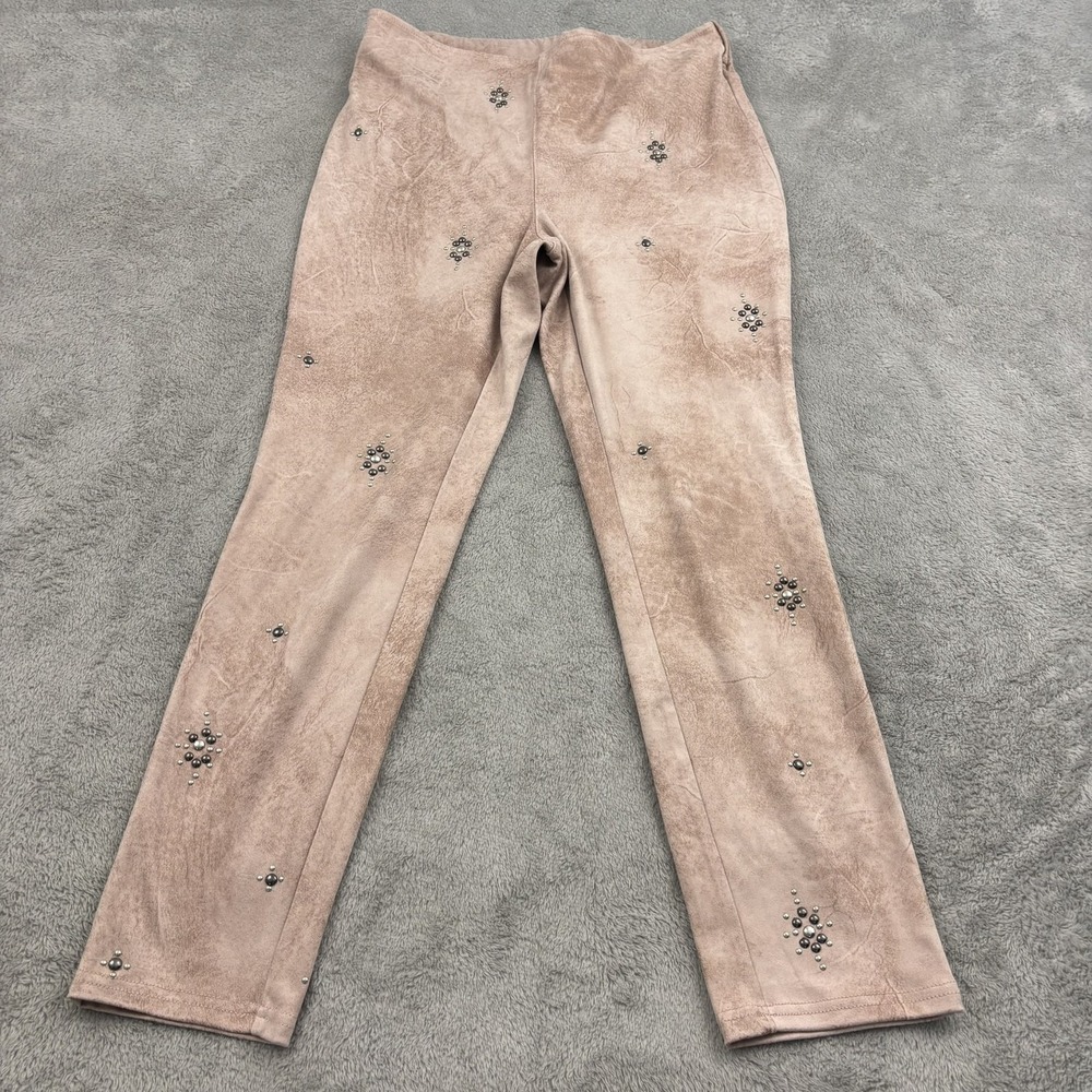 Free People Embellished Studded Vegan Skinny Pants Womens 30 Pink Boho Western‎